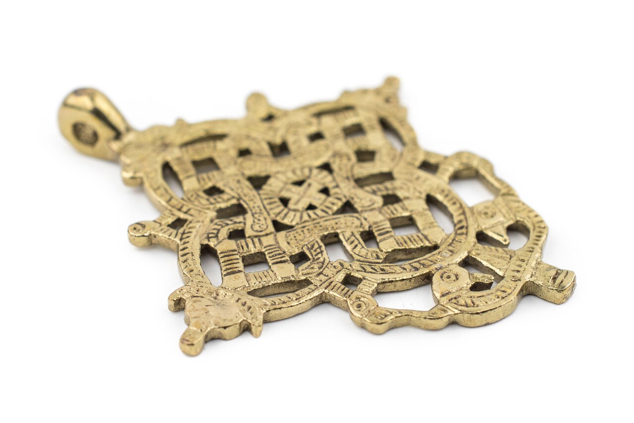 Brass Ethiopian Coptic Cross Pendant, African Abyssinian Design, Orthodox Christian Pendant for Jewelry, The Bead Chest